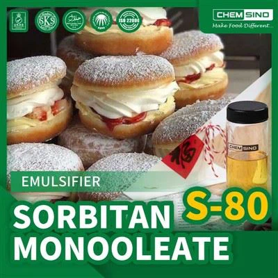 Verwendung des Sorbitanmonooleat-Emulgators in zum Verkauf stehenden Lebensmitteln